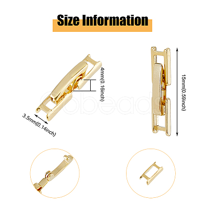 SUPERFINDINGS 12Pcs Eco-Friendly Brass Watch Band Clasps KK-FH0007-19-1