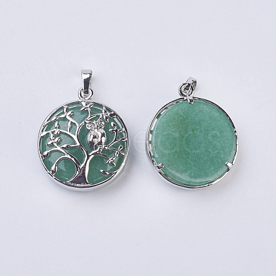 Natural Green Aventurine Pendants G-K234-E16-1