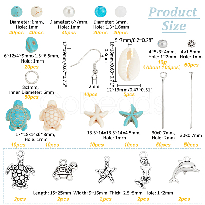 PandaHall Elite DIY Synthetic Turquoise Beaded Dangle Earring Making Kit DIY-PH0022-46-1