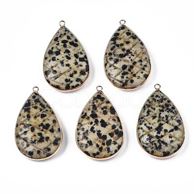 Natural Dalmatian Jasper Pendants G-N326-108B-1