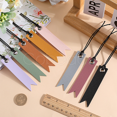 CRASPIRE 16Pcs 8 Colors Leather Bookmarks AJEW-CP0007-55-1