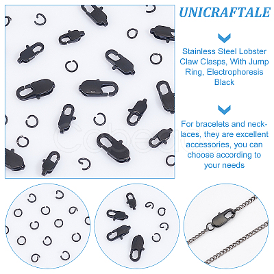 Unicraftale 16Pcs 4 Styles 304 Stainless Steel Lobster Claw Clasps STAS-UN0038-63-1