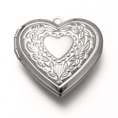 Non-Tarnish 316 Stainless Steel Locket Pendants STAS-P268-01B-P-1