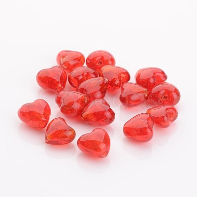 Valentine Gifts for Her Ideas Handmade Gold Foil Glass Beads FOIL-R050-12x8mm-1-1