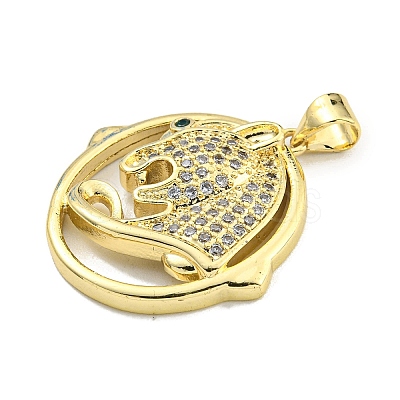 Brass Micro Pave Cubic Zirconia Pendants KK-K354-08A-G-1