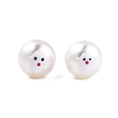 Halloween Opaque ABS Plastic Imitation Pearl Enamel Beads KY-G020-01O-1