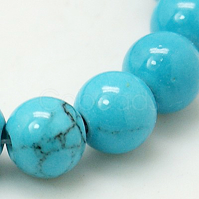 Natural Mashan Jade Round Beads Strands G-D263-12mm-M-1