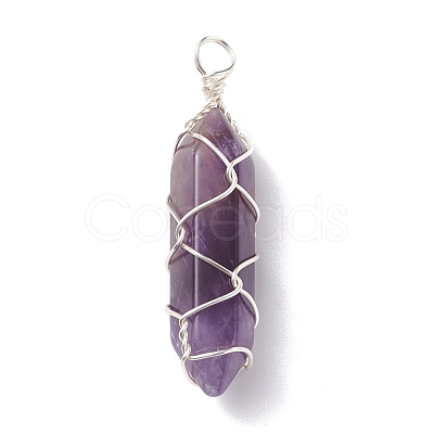 Natural Gemstone Double Terminated Pointed Pendants PALLOY-JF01227-1