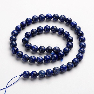 Round Dyed & Natural Lapis Lazuli Gemstone Bead Strands G-J333-05-8mm-1