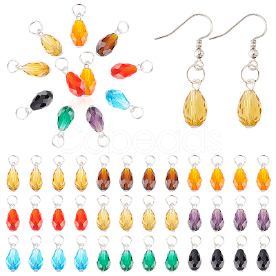 PandaHall Elite 144Pcs 8 Sets Birthstone Glass Pendants FIND-PH0009-37-1