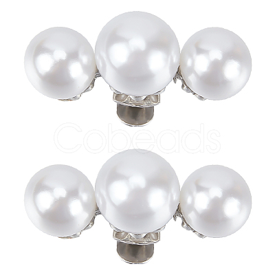 Plastic Imitation Pearl Shoe Decoration FIND-WH0155-050A-1