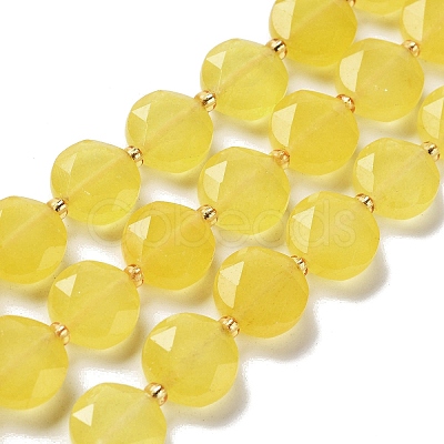 Natural Yellow Agate Beads Strands G-NH0004-043-1