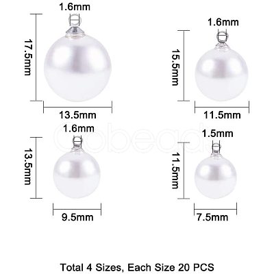 Resin Imitation Pearl Pendants RESI-PH0001-09-1