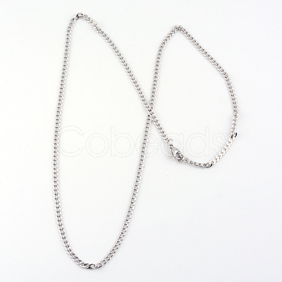 Non-Tarnish 201 Stainless Steel Curb Chains Necklaces NJEW-R063-39P-1