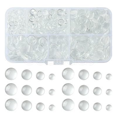 400Pcs Transparent Glass Cabochons GGLA-YW0001-15-1