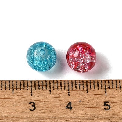 Spray Painted Crackle Glass Beads CCG-JP0001-01-1