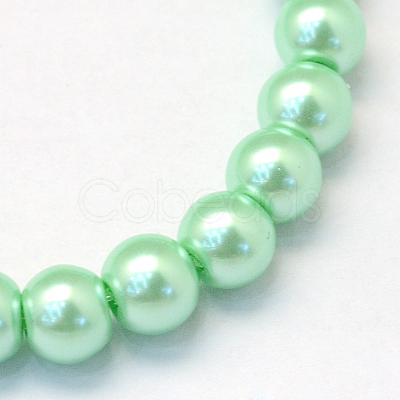 Baking Painted Pearlized Glass Pearl Round Bead Strands X-HY-Q330-8mm-63-1