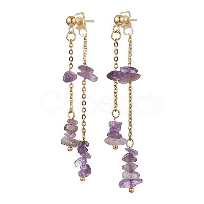 Natural Mixed Stone Dangle Earring EJEW-JE05947-1