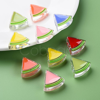 Transparent Enamel Acrylic Beads X-TACR-S155-001-1