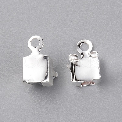 Zinc Alloy Rhinestone Claw Charms Setting PALLOY-TAC0023-07S-1