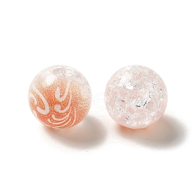 Duotone Spray Painted Crackle Acrylic Beads OACR-G029-02G-1