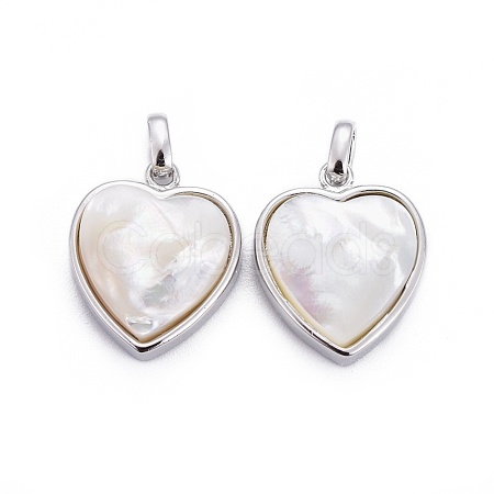 Natural White Shell Mother of Pearl Shell Pendants BSHE-F011-04A-P-1