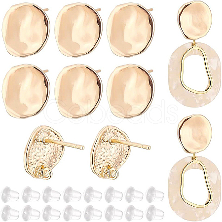 BENECREAT 10Pcs Brass Stud Earring Findings KK-BC0008-60-1