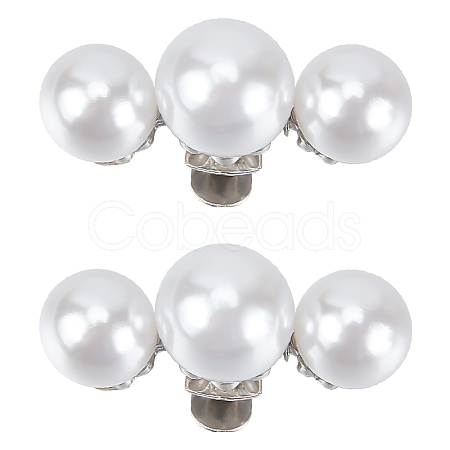 Plastic Imitation Pearl Shoe Decoration FIND-WH0155-050A-1