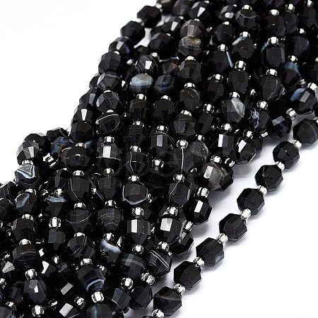 Natural Black Onyx Beads Strands G-O201B-52A-1