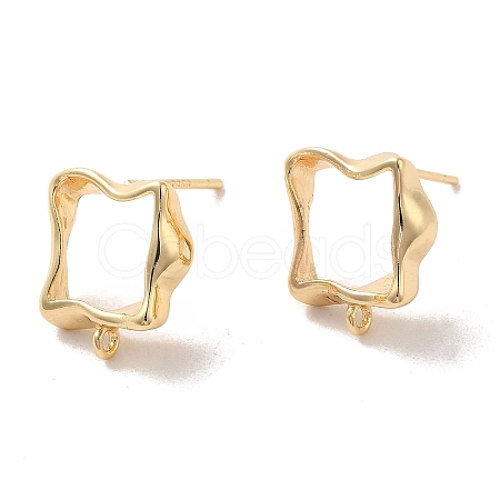 Golden Brass Stud Earring Findings KK-P253-01C-G-1