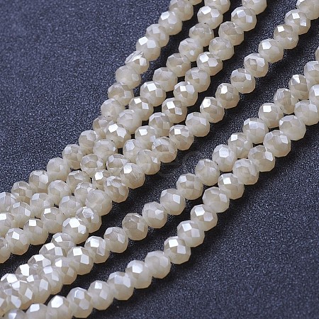 Electroplate Glass Beads Strands EGLA-A034-J4mm-Y03-1