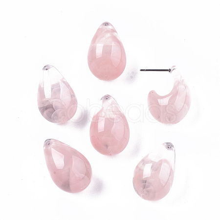 Transparent Resin Half Hoop Earrings X-EJEW-T012-03-B03-1