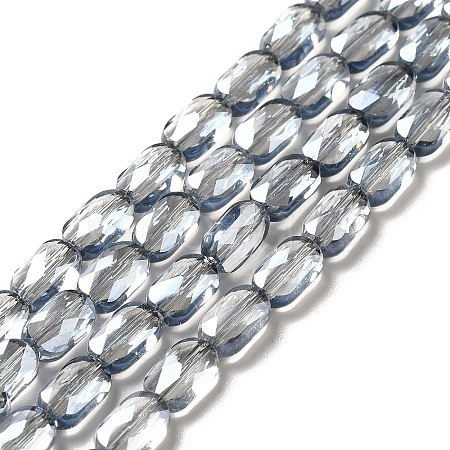 Transparent Electroplate Glass Beads Strands EGLA-F150-PL02-1