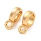 Brass Tube Bails, Real 18K Gold Plated, 9x6x2mm, Hole: 1.6mm, Inner Diameter: 4.2mm