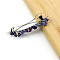 Alloy Hair Barrettes, with Lapis Lazuli, Hair Accessories for Women & Girls, Platinum, 80x15mm