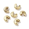 Brass Crimp Bead Cover, Lead Free & Cadmium Free, Real 24K Gold Plated, 5.5x2.5mm, Hole: 2.5mm