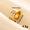 Stylish 304 Stainless Steel Enamel Cuff Ring, Evil Eye Pattern Wide Band Open Ring for Women, Golden