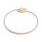 Braided Steel Wire Bracelets Making, with Golden Tone Brass Beads, Misty Rose, Inner Diameter: 3-1/8 inch(8cm)