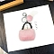 Fibre Keychian, Bag Shape, Pom Pom Pendant, Pink, 8cm