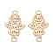 Long-Lasting Plated Brass Links Connector Charms, Religion Hollow Hamsa Hand, Light Gold, 18.5x11x0.3mm, Hole: 1.6mm