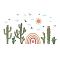 PVC Wall Stickers, Wall Decoration, Cactus Pattern, 390x800mm