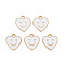 Alloy Enamel Charms, Cadmium Free & Lead Free, Light Gold, Heart with Smile, White, 13x12x1.5mm, Hole: 1.6mm