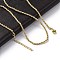 Rack Plating Brass Rope Chain Necklaces for Women, Long-Lasting Plated, Lead Free & Cadmium Free, Real 18K Gold Plated, 18.15 inch(46.1cm)