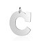 Tarnish Resistant 201 Stainless Steel Pendants, Letter, Stainless Steel Color, Letter.C, 30x29x1.5mm, Hole: 4.5mm