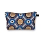 Printed Polyester Cosmetic Zipper Bag, Clutch Bags Ladies Large Capacity Travel Storage Bag, Steel Blue, 21.5x13cm