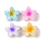 Plastic Claw Hair Clips, with Iron Findings, for Woman Girls, Flower, Mixed Color, 74x79x45mm