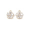 Brass Micro Pave Clear Cubic Zirconia Pendants, Flower Charms, Real 18K Gold Plated, 8x6.5x2.5mm, Hole: 0.8mm