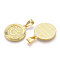 Brass Pendants, Twelve Constellations, Flat Round, Real 18K Gold Plated, 24x20.5x2mm, Hole: 3.5x7mm