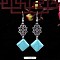 Turquoise Dangle Earrings for Women, Rhombus