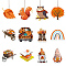 Autumn Theme Wooden Pendant Decorations, Jute Cord Hanging Ornaments, Mixed Shapes, Mixed Shapes, 60~100x60~100mm, Hole: 3mm, 12style, 3pcs/style, 36pcs/set